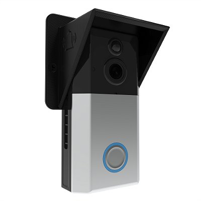 Protetor Chuva e Sol Preto Porteiro Eletrônico Kerk DoorBell