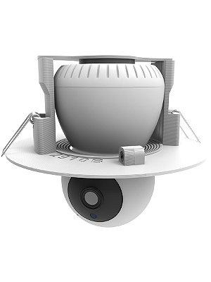 Suporte Embutir Teto Branco p/ Câmera Segurança i2GO 360°
