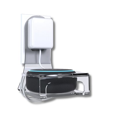 Suporte de Tomada Transparente Alexa Echo Pop e Dot 3ª/4ª/5ª