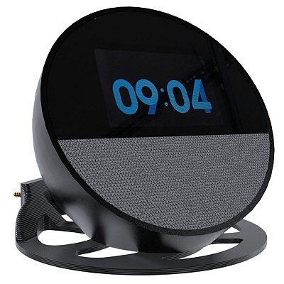 Suporte para Canto de Parede Tipo Bandeja Preto Compatível com Amazon Alexa Echo Pop Echo Spot e Echo Dot 4 e 5