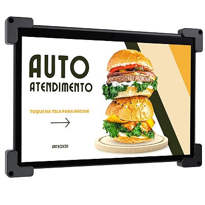 Suporte De Parede Preto Compatível Com Tablet Trava Anti Furto