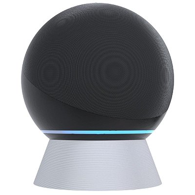 Suporte Base Elevação de Mesa Com Organizador de Cabos Branco Compatível Com Alexa Echo 4 Premium