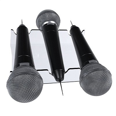 Suporte Expositor Descanso De Mesa Para 3 Microfones Igreja