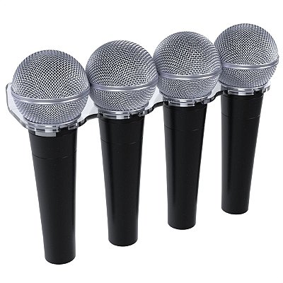 Suporte Descanso Expositor Fixo de Parede p/ Até 4 Microfones