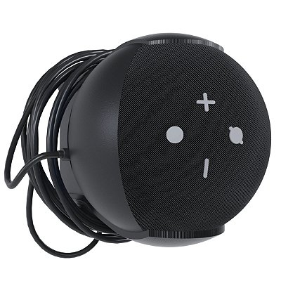 Suporte Stand De Tomada Parede Preto Para Amazon Alexa Echo Dot 4 e 5