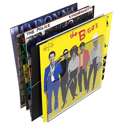 Porta Lp Vinil Suporte De Mesa Para Discos Revistas E Livros