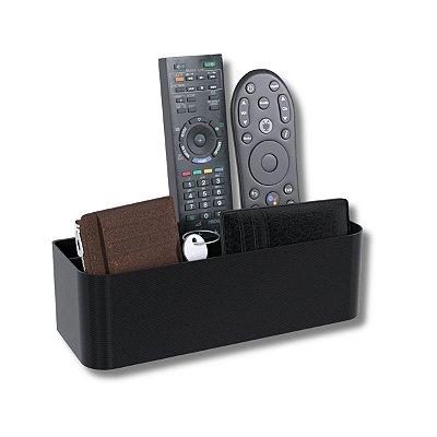 Suporte De Parede Quadruplo Preto P/ Controle Remoto Carteira Celular