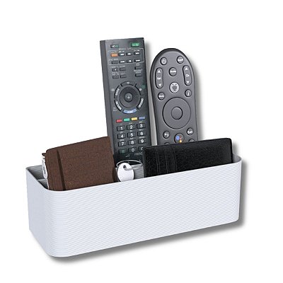 Suporte De Parede Quadruplo Branco P/ Controle Remoto Carteira Celular
