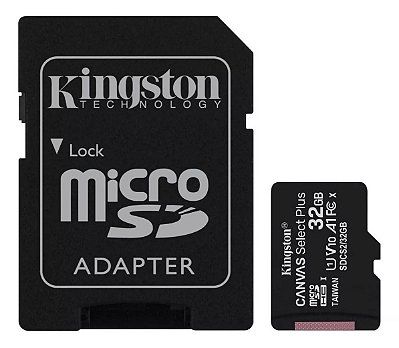 Cartão De Memória Microsd 32gb Com Adaptador Canvas Kingston