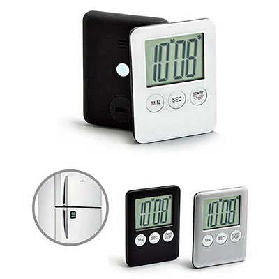 Timer De Cozinha Digital Com Imã Cronômetro Regressivo E Progressivo
