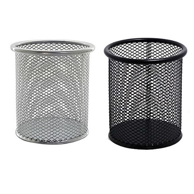 Porta Lápis Caneta Treco Redondo Metal Aramado Telado