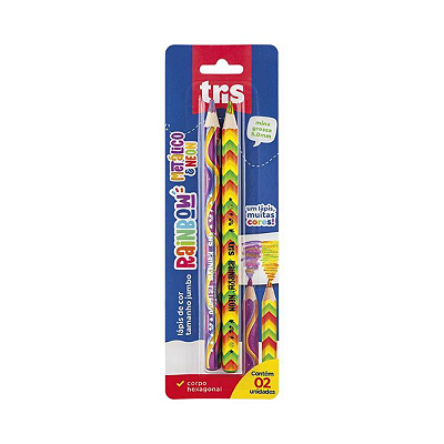 Lápis De Cor Jumbo Rainbow - Mina Neon E Metálica - Cart C 2 UN - Tris