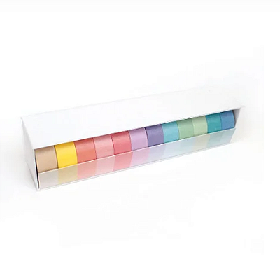Washi Tape Pastél Larga 1,5cm Caixa C/12un
