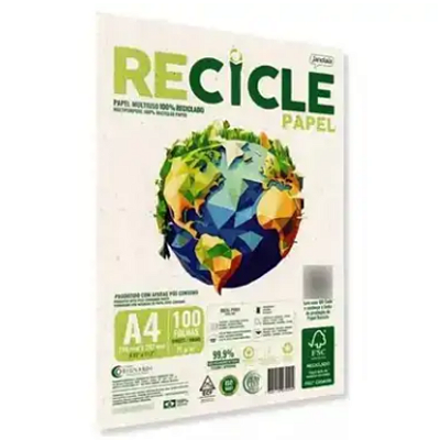 Papel A4 Multiuso Recicle Jandaia 100fls