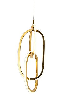 Pendente LED 50W 3000K Dourado 28x53cm cabo 2m QD05258