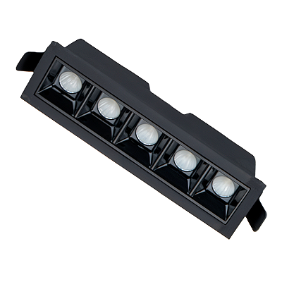 Plafon Spot de Embutir Luzon LED 5x 2W 3000K 30º Preto 80440