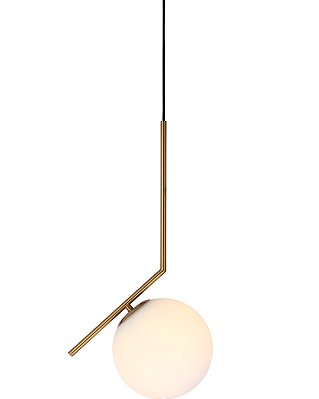 Pendente 1xE27 20x57cm Globo 20cm cabo 2m Dourado DCD02014
