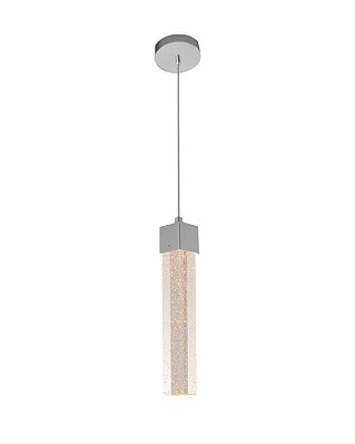 Pendente Cristal LED 6W 3000K 20cm base quadrada Prata EBN0114