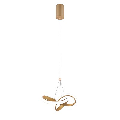 Pendente LED 20W 3000K Dourado D20x18cm 1400lm Bivolt