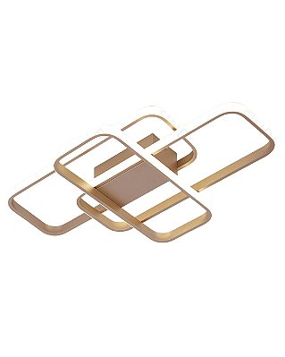 Plafon de Sobrepor LED 78W 3000K/6000K 70x45cm Dourado QX05327