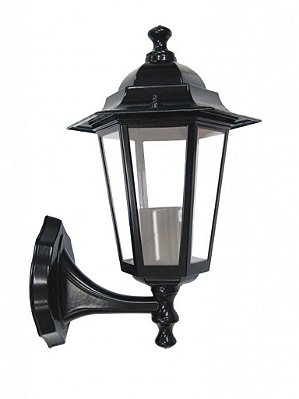 Arandela Colonial Alumínio e Vidro 31x19x20cm Preto Taschibra TLF 26