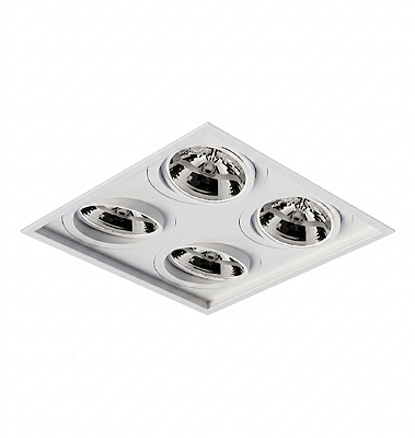 Spot de Embutir Recuado Sura 4x AR111 GU10 RI-E1215/2x2 BFM