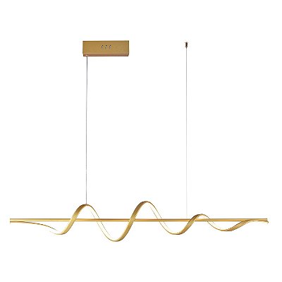 Pendente LED 42W 3000K 120x20cm Dourado cabo 150cm QD05468