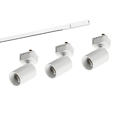 Kit Trilho 1m + 3x Spot LED 6W 3000k Direct Taschibra Branco