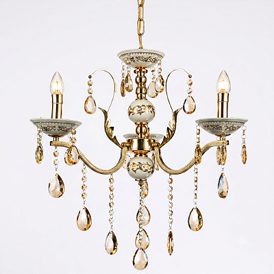 Lustre em Cristal + Metal Dourado 3xE14 3 braços 50x60cm DCD00478-3