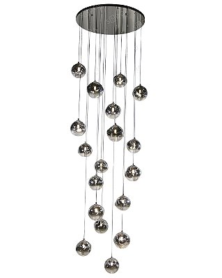 Pendente Cromado + Vidro Fumê D60cm 18xG9 cabo 3m DCD00369