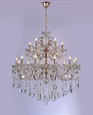 Lustre em Cristal 100 x 120 cm Metal Dourado 18x E14 DCD00480-12+6