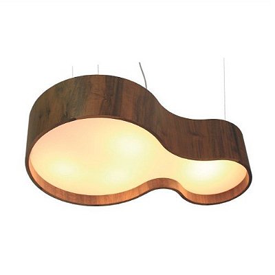 Pendente Semi Cilíndrico 21(h)x52(p)x84(c) cm 5x E27 Imbuia
