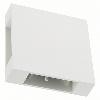 Arandela X LED 3W 3000K IP65 4 fachos ajustável Branco EBAR80209