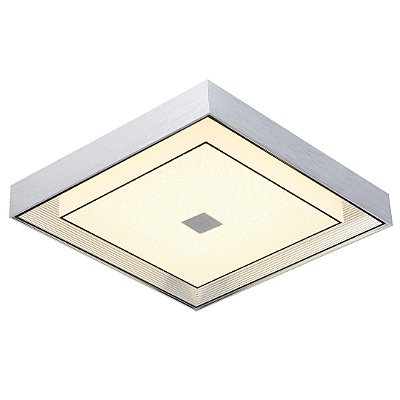 Plafon Quadrado LED 24W 3000k Mini Cristais 44x44cm Prata