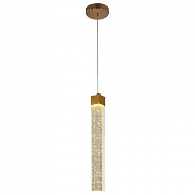 Pendente Cristal Bolhas 3,5x3,5x30cm LED 5W 3000K Dourado DCD02155