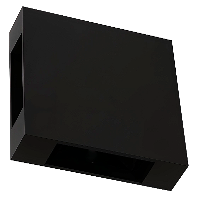 Arandela X LED 3W 3000K IP65 4 fachos ajustável Preto EBAR80210
