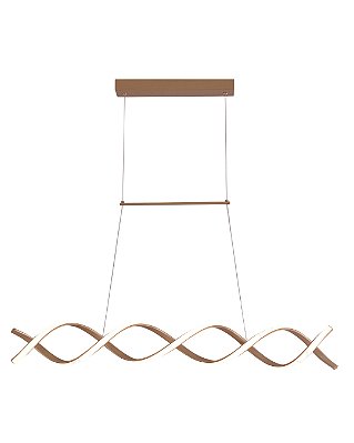 Pendente LED 32W 3000K 2400lm 90x10cm Cabo 1,5m Dourado QD05449