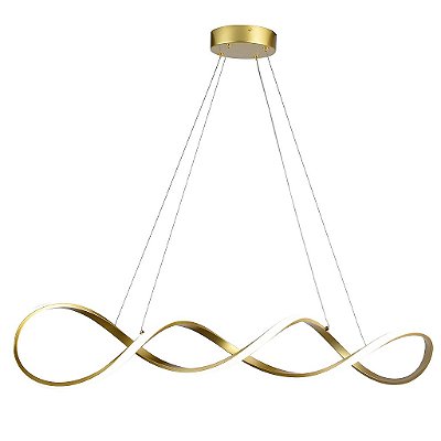 Pendente Cravatte LED 42W 3000K C92cm Dourado PE-191/42.92DF