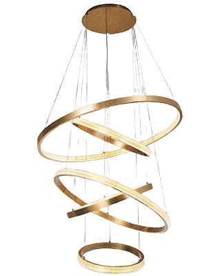 Pendente LED 140W 3000K 5 aros 40+60+60+80+100cm cabo 5m DCD02820