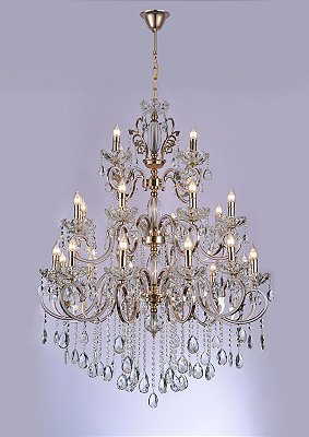 Lustre em Cristal 24x E14 100x150cm Dourado+Cristal DCD00480-12+8+4