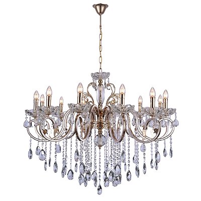 Lustre em Cristal 12xE14 Dourado+Cristal 100x100cm DCD00480-12
