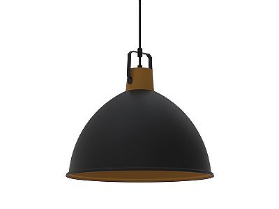 Pendente Factory G 47,5cm Preto Fosco / Cobre 1xE27 Taschibra