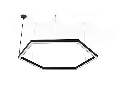 Pendente / Plafon Hexágono LED 110W 4000K Preto 1012x1170mm 220v