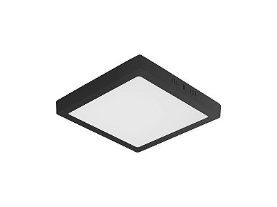 Painel LED Sobrepor 24W 3000K Branco Quente 28x28cm Lux Preto