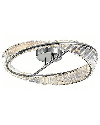 Plafon em Cristal e Metal Cromado LED 26W 3000K D50cm DCX015203