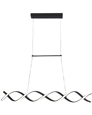 Pendente LED 32W 3000K 2400lm 90x10cm Cabo 1,5m Preto QD05450
