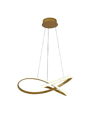 Pendente LED 43W 3000K/4500K/6000K D50cm cabo 150cm Dourado FD16022