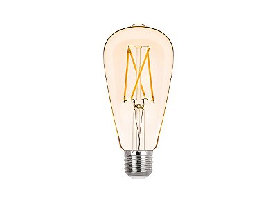 Lampada LED ST64 Vintage Filamento 2W Luz Âmbar Bivolt E27 STH6338/24