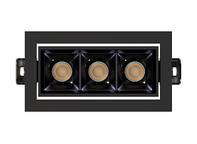 Embutido Recuado Square Micro 7W 2700k 30º 3 focos STL25364PTO-BP/27