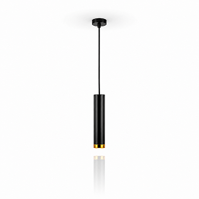 Pendente Tubo Preto/Dourado D55x300mm GU10 Dicróica EBPT61454